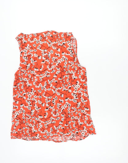 Vila Womens Red Floral Sleeveless Viscose Blouse Size 8