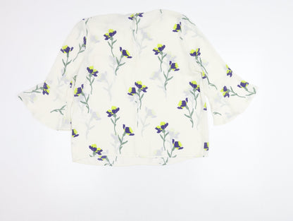 Womens UK Size 12 Warehouse Ivory Tunic Blouse