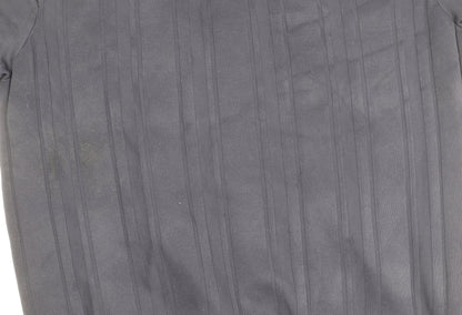 River Island Men’s 2XL Blue Striped Knit Half Zip T-Shirt