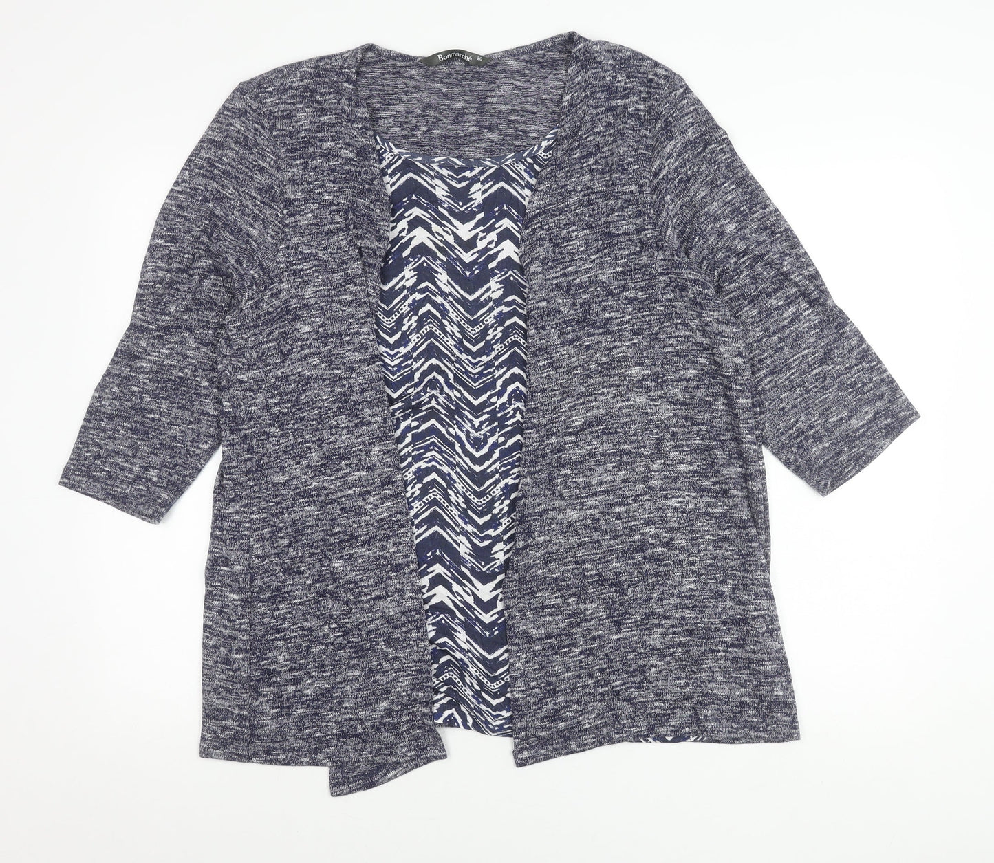 Womens UK Size 20 Bonmarché Blue Cardigan Jumper