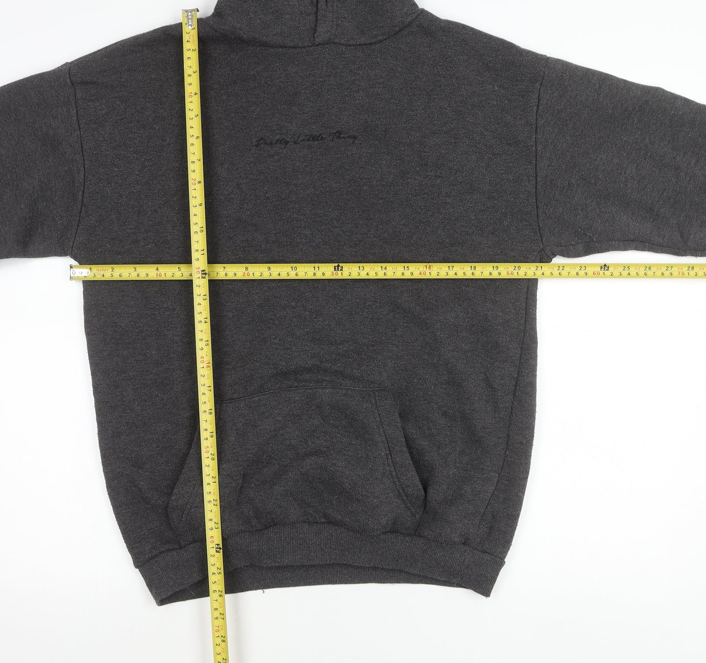 PrettyLittleThing Women’s Grey Pullover Hoodie M Regular Fit