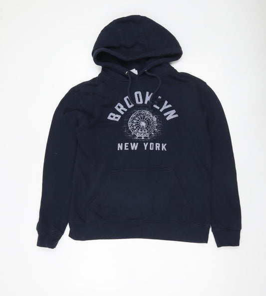 Mens UK Size S Lane Seven Blue Pullover Hoodie