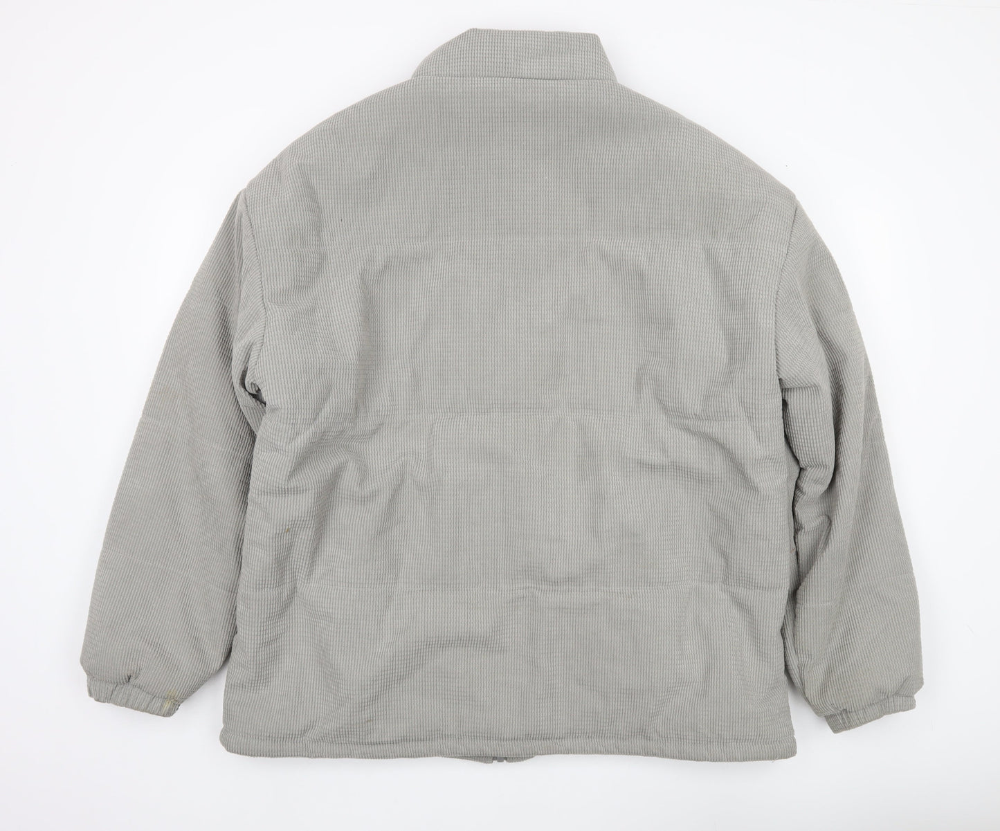 Shein Men Grey XL Puffer Jacket Polyester Corduroy Winter Coat