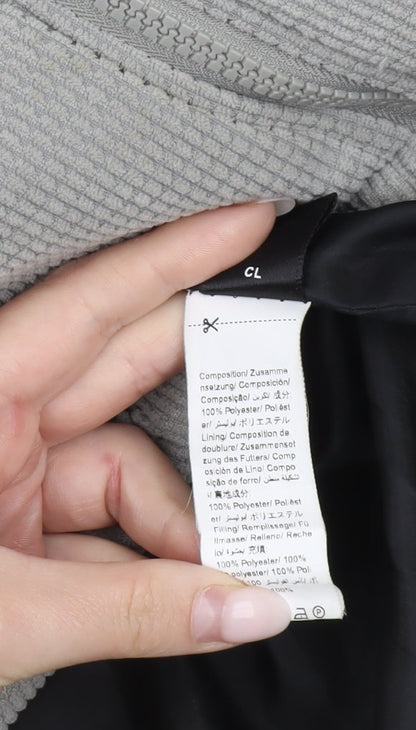 Shein Men Grey XL Puffer Jacket Polyester Corduroy Winter Coat