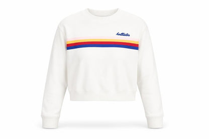 Womens UK Size XS Hollister White Pullover Sweatshirt