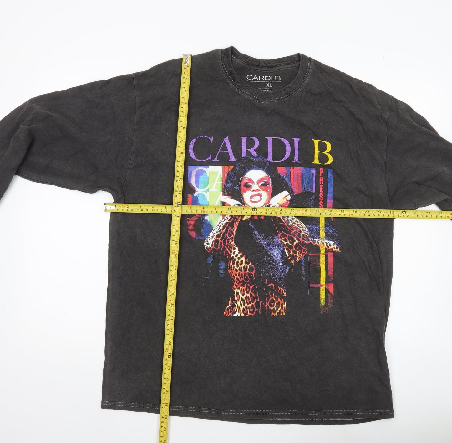 Cardi B Men’s Black XL Graphic Long Sleeve Cotton T-Shirt