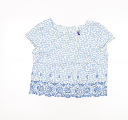 Womens UK Size 10 Henry Holland Blue Cropped Blouse