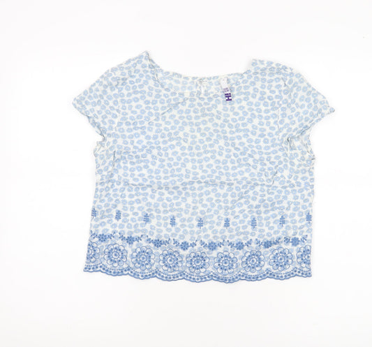 Womens UK Size 10 Henry Holland Blue Cropped Blouse