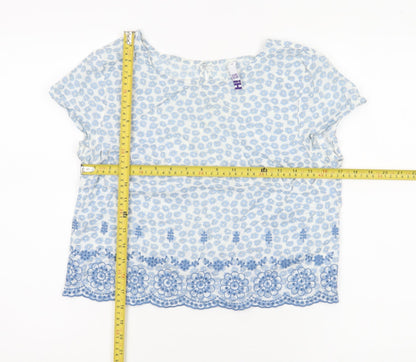 Womens UK Size 10 Henry Holland Blue Cropped Blouse