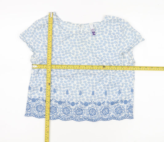 Womens UK Size 10 Henry Holland Blue Cropped Blouse