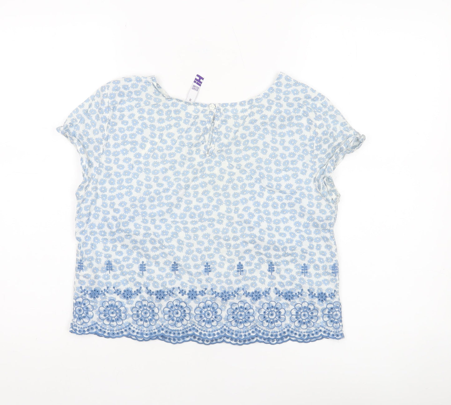 Womens UK Size 10 Henry Holland Blue Cropped Blouse