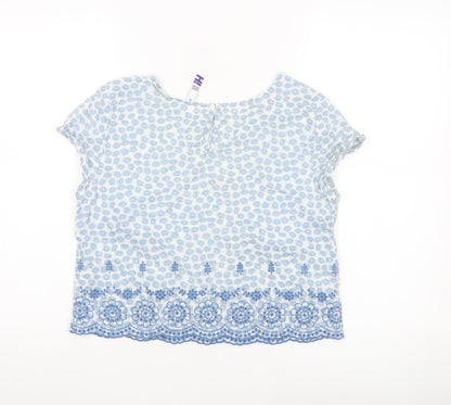 Womens UK Size 10 Henry Holland Blue Cropped Blouse