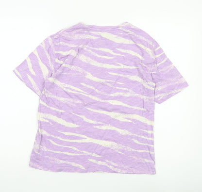 Marks and Spencer Womens Purple Animal Print T-Shirt Size 10