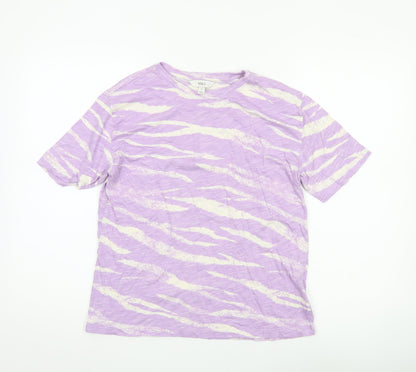 Marks and Spencer Womens Purple Animal Print T-Shirt Size 10