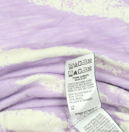 Marks and Spencer Womens Purple Animal Print T-Shirt Size 10