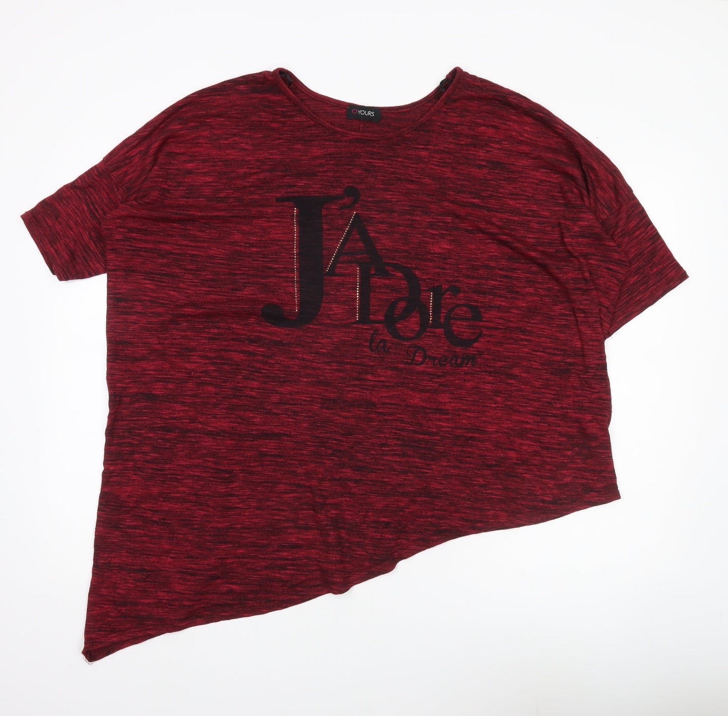 Womens UK Size 20 Yours Red Basic T-Shirt