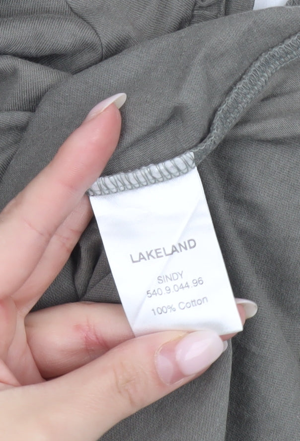 Womens UK Size 14 Lakeland Grey Basic T-Shirt