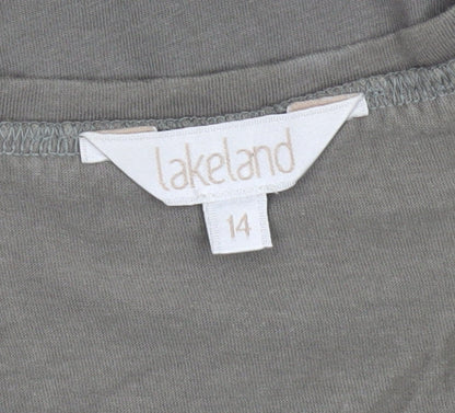 Womens UK Size 14 Lakeland Grey Basic T-Shirt