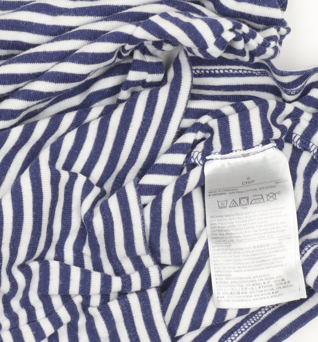 GAP Womens Blue White Striped Tank Top Size S Cotton Modal
