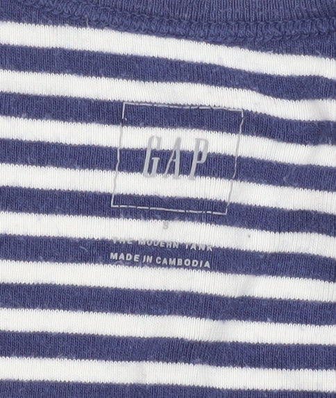 GAP Womens Blue White Striped Tank Top Size S Cotton Modal