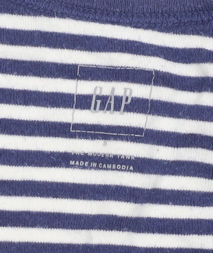 GAP Womens Blue White Striped Tank Top Size S Cotton Modal