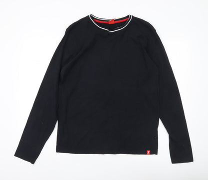 LFC Men’s Black Long Sleeve Cotton Crew Neck Casual Top M