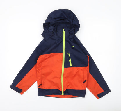 Hi Gear Boys Blue Orange Rain Coat Jacket Hooded 5-6 Years Waterproof