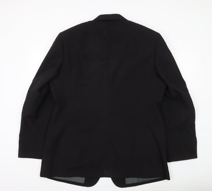 F&F Men’s Black Blazer Jacket Size 44 Regular Fit Two Button