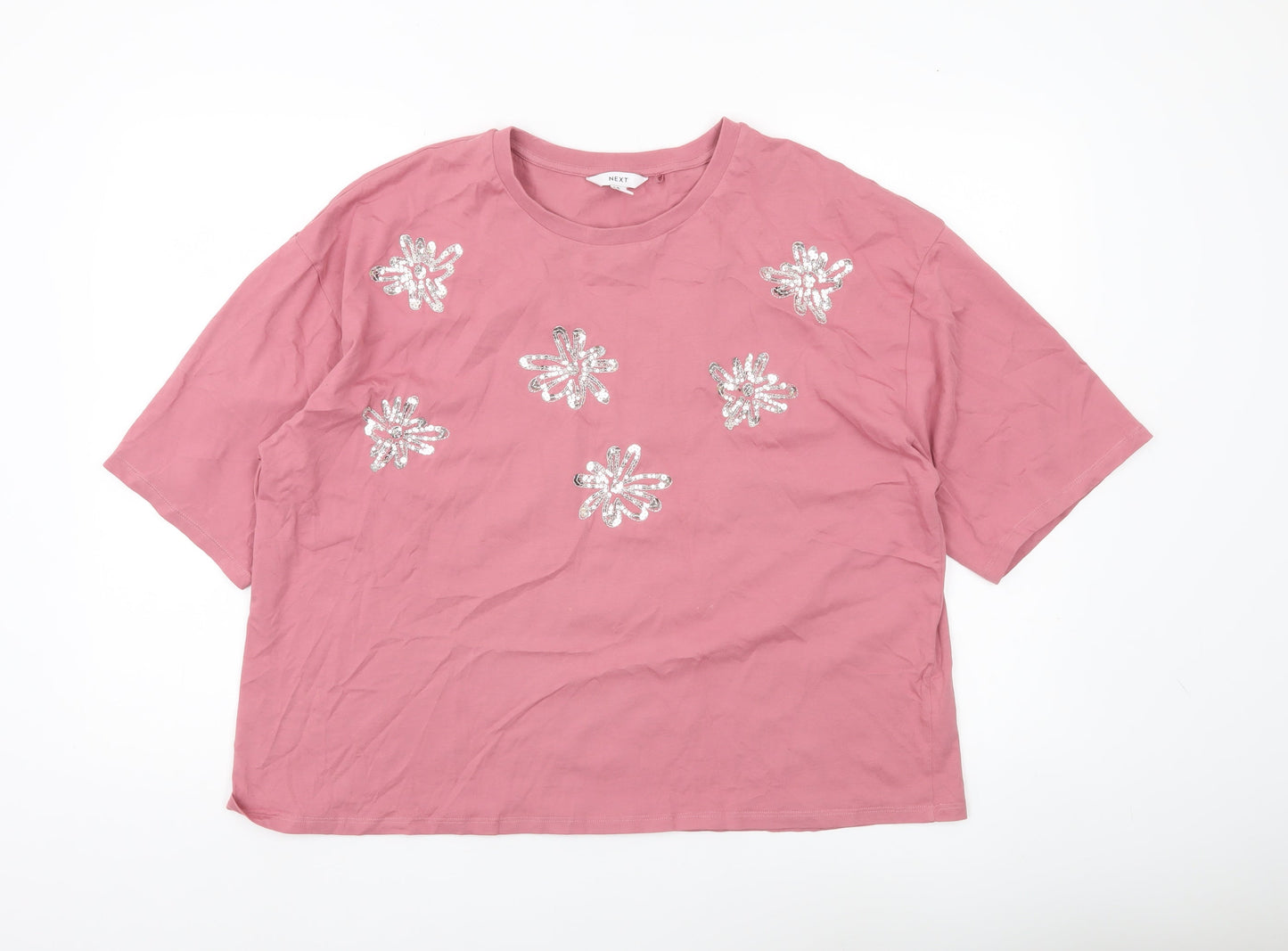 Womens UK Size XL NEXT Pink Basic T-Shirt