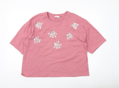 Womens UK Size XL NEXT Pink Basic T-Shirt