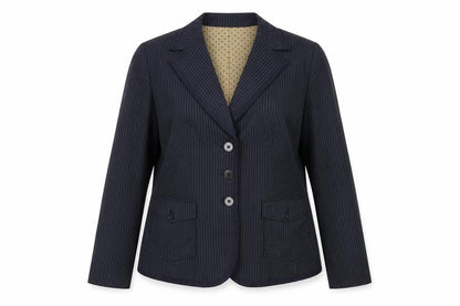 Apriori Women's Blue Pinstripe Blazer Size 16 Regular Fit