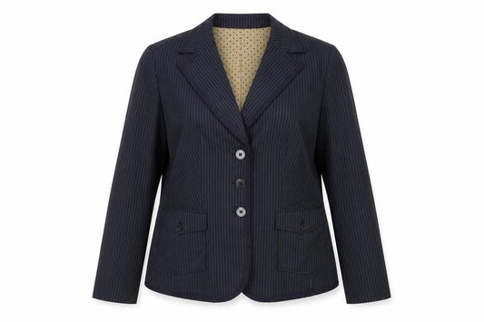 Apriori Women's Blue Pinstripe Blazer Size 16 Regular Fit