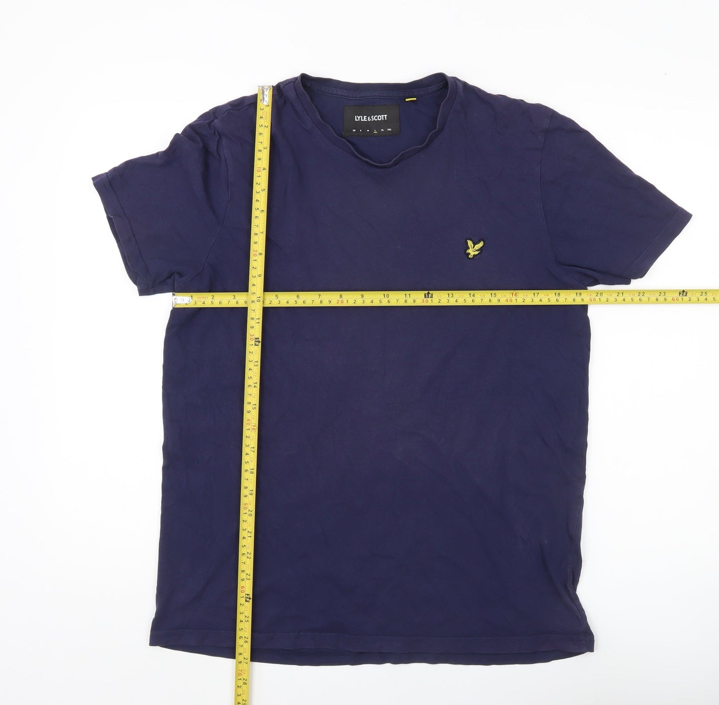 Lyle & Scott Men’s Blue Cotton Crew Neck Logo T-Shirt Size L