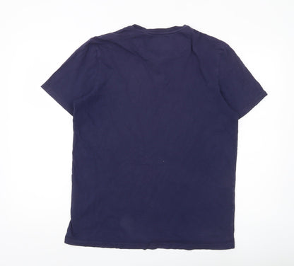 Lyle & Scott Men’s Blue Cotton Crew Neck Logo T-Shirt Size L