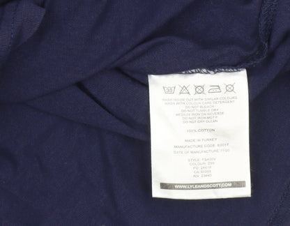 Lyle & Scott Men’s Blue Cotton Crew Neck Logo T-Shirt Size L