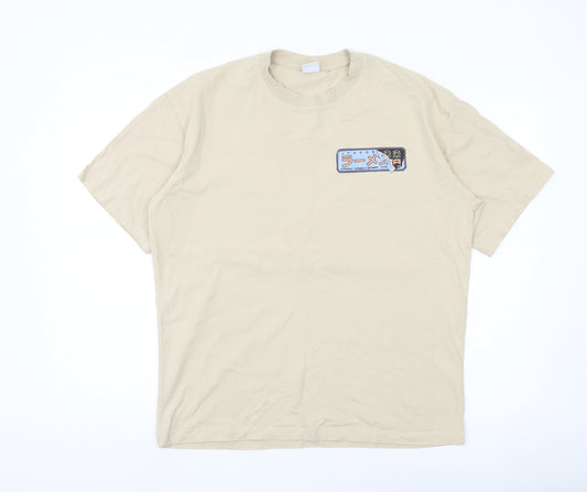 Mens UK Size XS Bershka Beige  T-Shirt