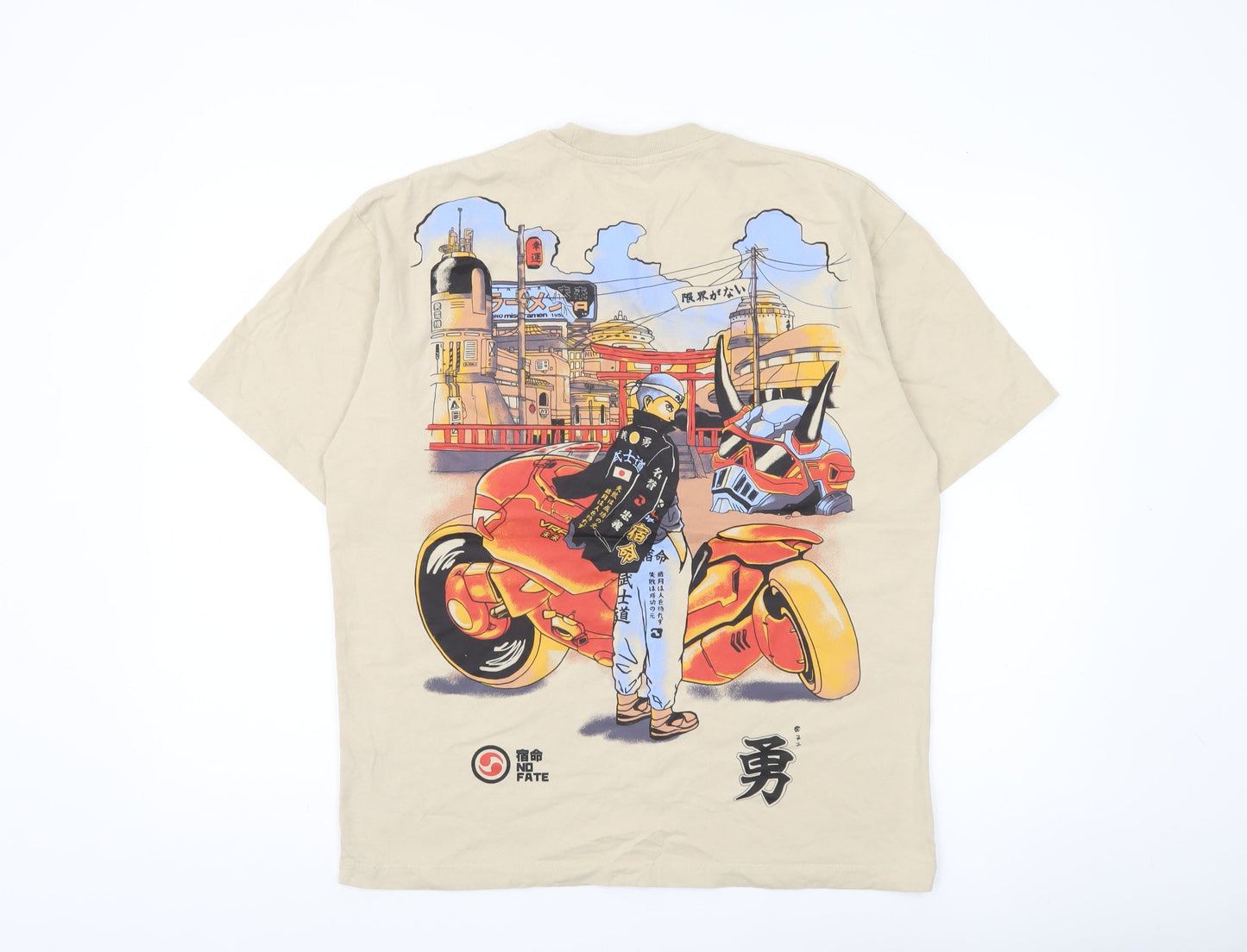 Mens UK Size XS Bershka Beige  T-Shirt