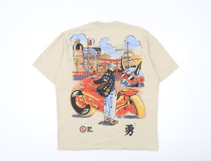 Mens UK Size XS Bershka Beige  T-Shirt
