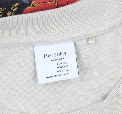 Mens UK Size XS Bershka Beige  T-Shirt
