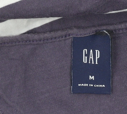GAP Women’s Striped Tank Top M Grey White Cotton Casual