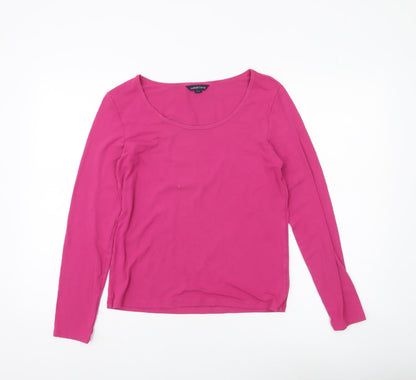 Womens UK Size 6 Lands' End Pink Basic T-Shirt