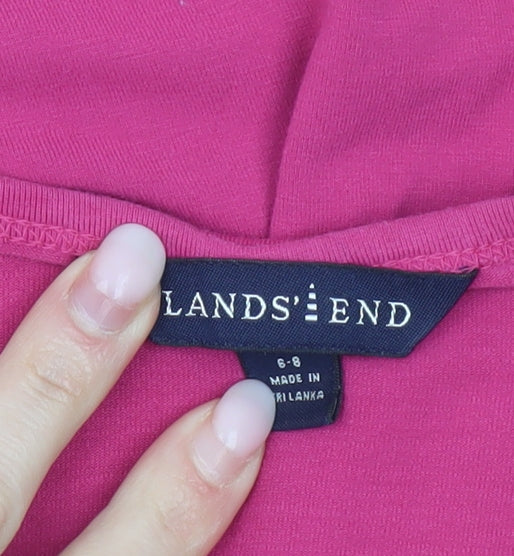 Womens UK Size 6 Lands' End Pink Basic T-Shirt