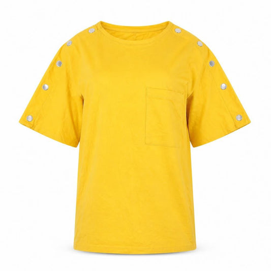 Womens UK Size M Zara Yellow Basic T-Shirt