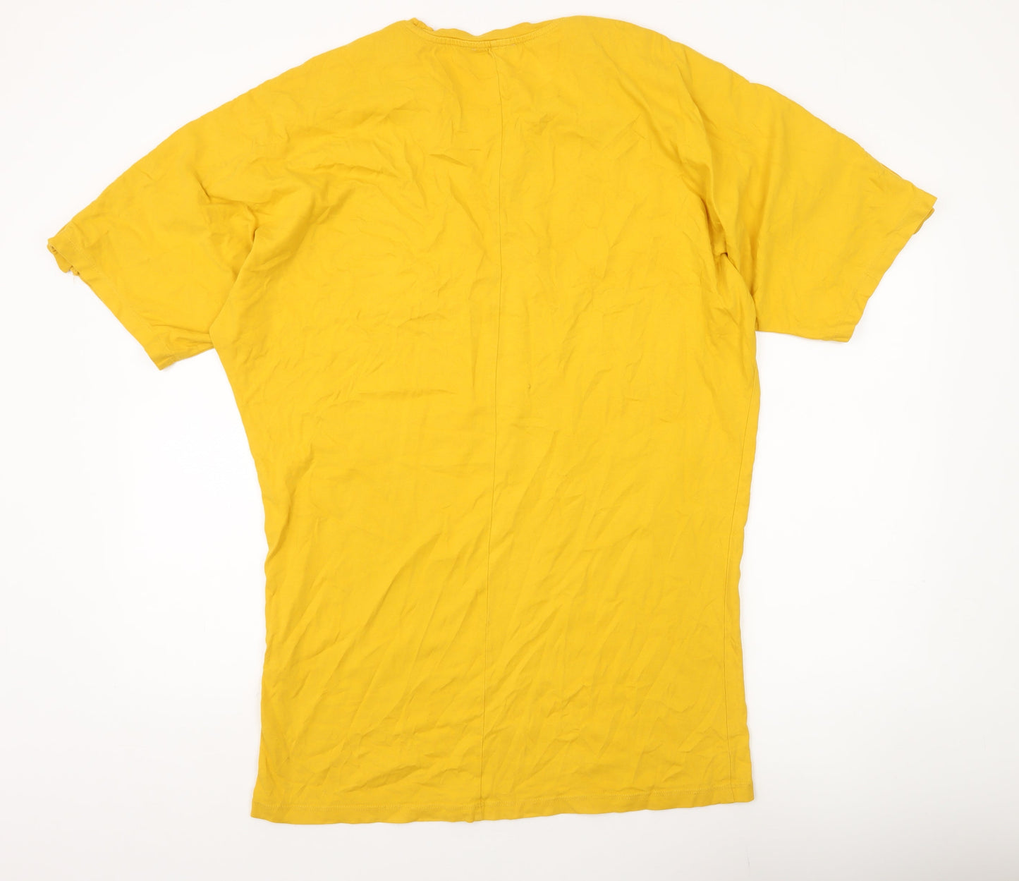 Womens UK Size M Zara Yellow Basic T-Shirt