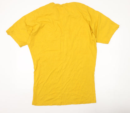 Womens UK Size M Zara Yellow Basic T-Shirt