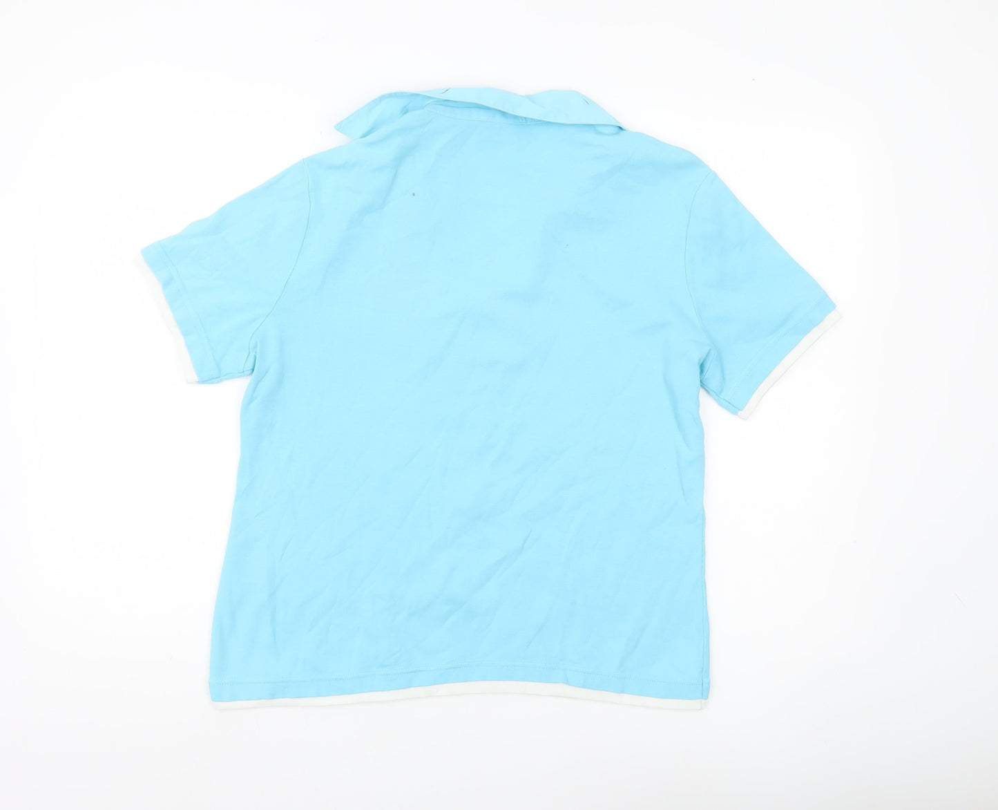 Damart Women’s Blue Cotton Polo Shirt Size 14 Short Sleeve Casual