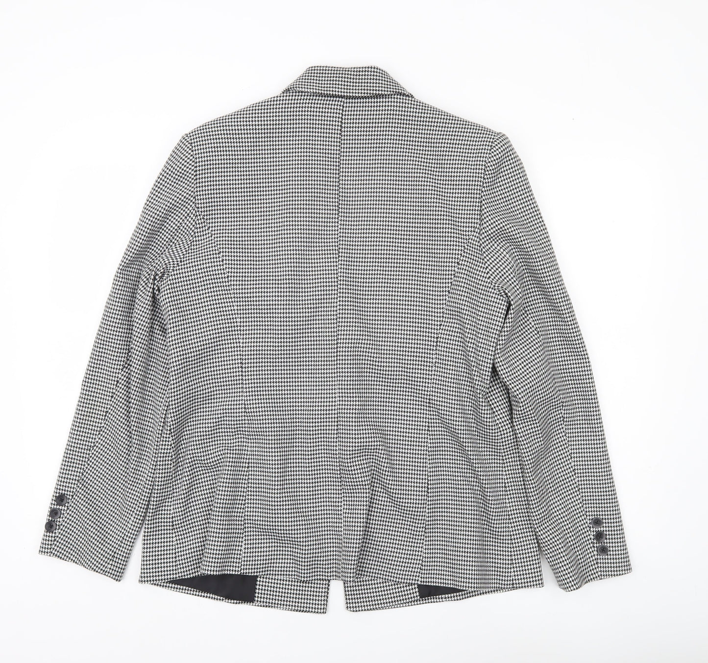 Papaya Women Black Houndstooth Blazer Size 16 Workwear Jacket