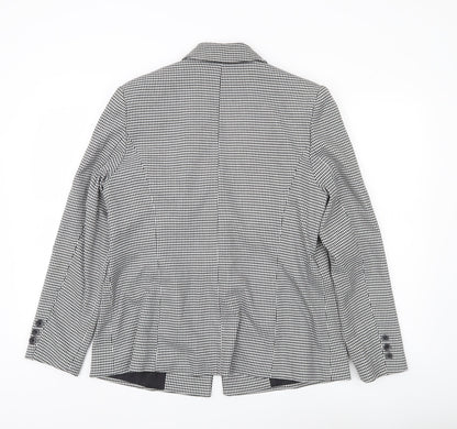 Papaya Women Black Houndstooth Blazer Size 16 Workwear Jacket