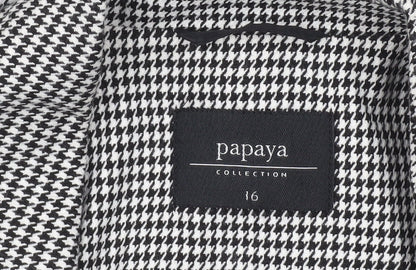 Papaya Women Black Houndstooth Blazer Size 16 Workwear Jacket