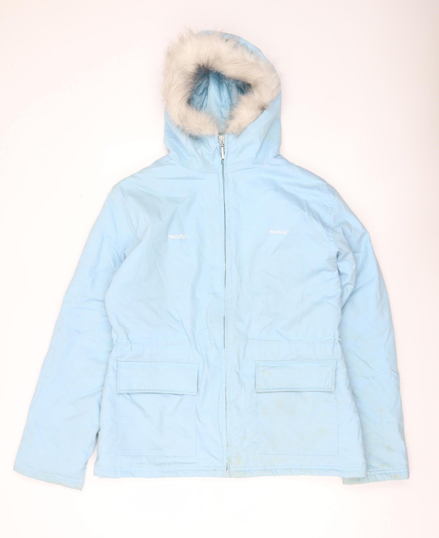 Womens UK Size 16 Reebok Blue Parka Coat